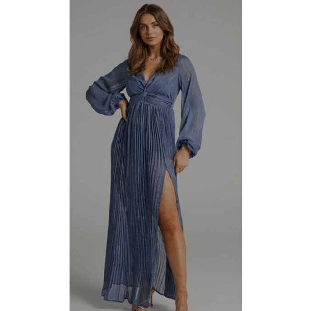 Showpo Rhyanna Twist Front Pleated Maxi Gown 2 Formal Prom Wedding